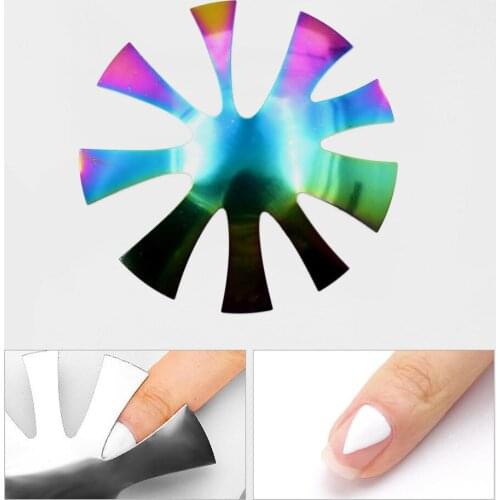 Stainless Steel Nail Cutter Mold Stencil French Trimmer Tips Nail Cutter Acrylic French Nail Art Tools for Salon Household
