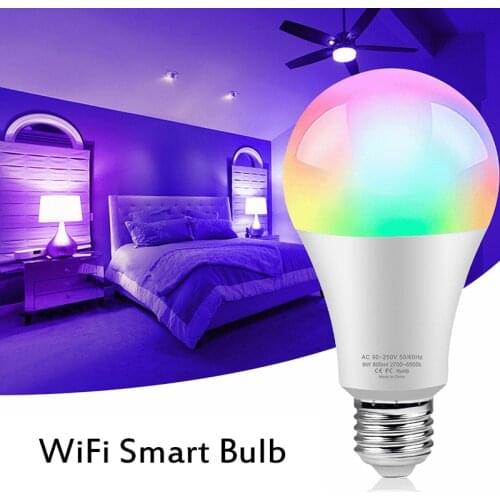 WiFi Smart Bulb 2700-6500K 8W RGB Dimmer Color-Adjustable Bulb Light For Apple HomeKit APP Monitoring Wifi Magic Lamp Dropship