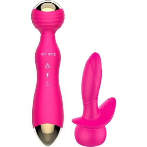 Constant Temperature 7 Function Waterproof USB G-Spot AV Silicone Vibrator Magic Wand Massager Adult Sex Toy Sex Products ST344