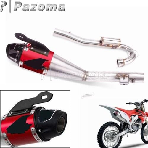 For Honda CRF 230F Motorcycle Full Exhaust System Racing Motocross Dirt Bike Slip on Exhaust Pipe Red Aluminum Muffler 2008-2020