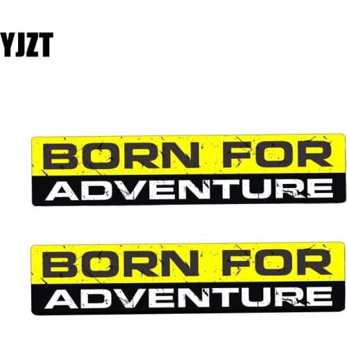 YJZT 2X 15CM*3CM Personality BORN FOR ADVENTURE Funny Body Car Sticker PVC Decal 12-0050
