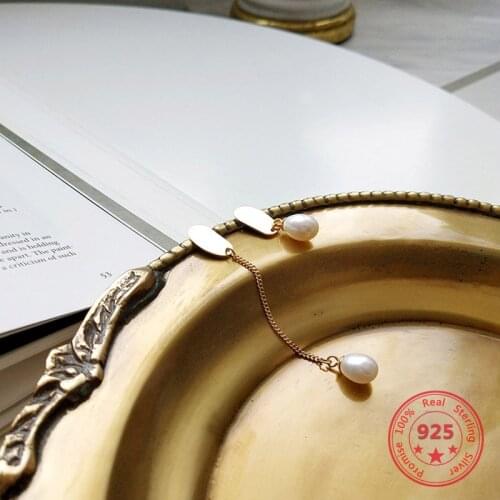 Korea Hot Style Pure 925 Sterling Silver Earrings for Women Delicate Fashion Freshwater Pearl Gold Stud Earrings Jewelry