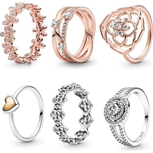 100% 925 Silver New Sparkle Love Hollow Out Orchid PAN Ring Suitable For Womens Wedding Party Gift Diy Charm Fashion Jewelry