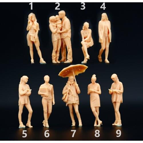 1:64 1/87 Model Miniature Fashion women Figure White Model Need To Be Colored By Yourself