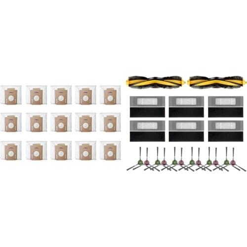 1 Set Replaceable Vacuum Cleaner Main Brush Filter Parts & 15 Pcs Vacuum Cleaner Leakproof Dust Bag