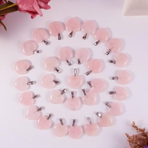 Natural Stones Heart 1pcs 20mm Necklace Pandora Charms Accessories Supplies Jewelry Diy Beads For Needlework Jewelry Making