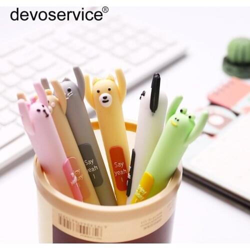 1PCS New Cute Cartoon Animal Gel Pen 0.5mm Student Writing Tool Student Stationery Office Stationery Pen Gifts School Supplies