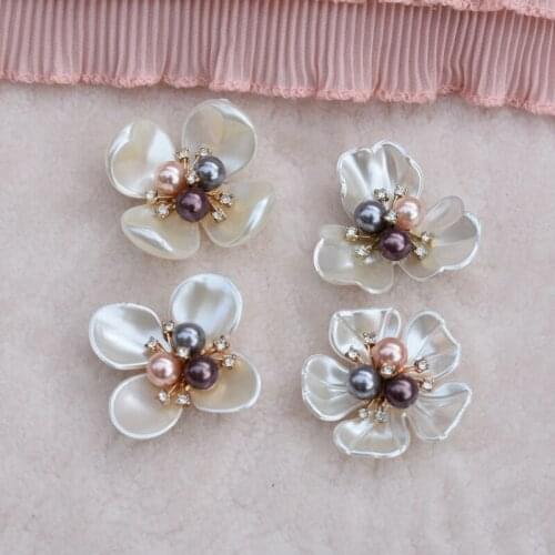 10pieces DIY Accessories High End Imitation Pearls Glue On Rhinestones Accessories Flowers