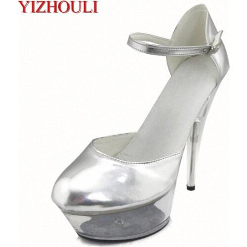 15cm super high heel, transparent crystal, 6 inch bridal party fashion pole dance heels