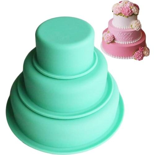3 Tier Silicone Mold For Baking Circle Round Shape Big Cake Pan Mold DIY Bakeware Pastry Tools The Goods For Kitchen
