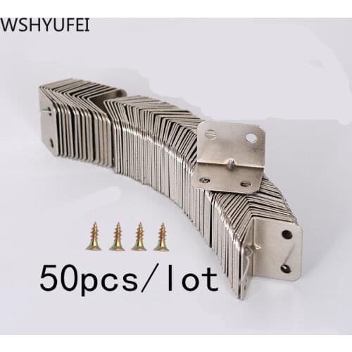 50pcs/lot corner iron wood table and chair cabinet fixed connection 90 degree right angle iron plate support L-type hardware