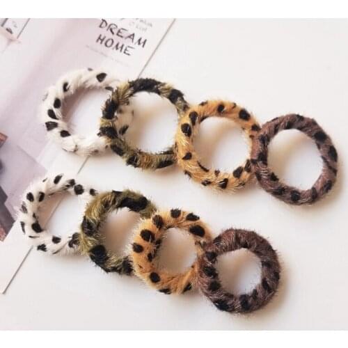 8pcs Autumn and winter leopard like mink hair round DIY hand jewelry accessories Earrings accessories materials