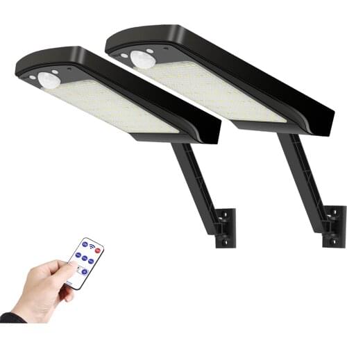 ANKNQ Powerful Remote Control Upgraded 56 LED Solar Light PIR Motion Sensor IP65 Outdoor Solar Wall Street Light Waterproof Lamp