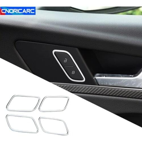 Car Styling Door Unlock Buttons Frame Decoration Cover Decals Trim For Audi Q5 2018 2019 Interior Accessories Modified
