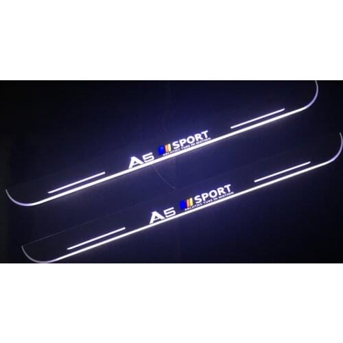 Car LED Door Sill Scuff Plate For Audi A5 S5 RS5 Sedan 2008 - 2017 2018 2019 Exterior Parts Pathway Dynamic Welcome Pedal Light
