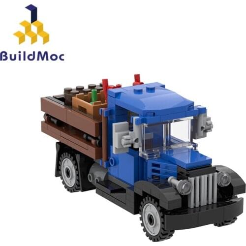 BuildMoc City Car Farm Truck Winter Village 211PCS MOC Model Building Blocks Toys for Children DIY Toy Kids Gifts Car City