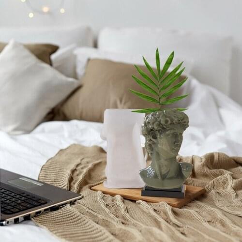 Davids Head Flowerpot Silicone Mold Resin Epoxy Casting Making DIY Soap Candle