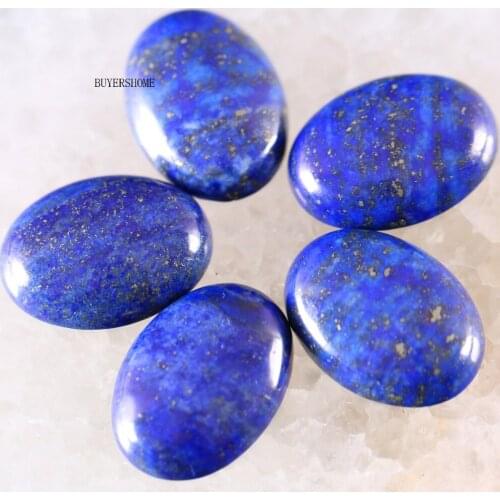 For Jewelry Making Necklace Pendant Bracelet Earrings 22x30MM Oval Natural Stone Bead Blue Lapis CAB Cabochon 2Pcs K516