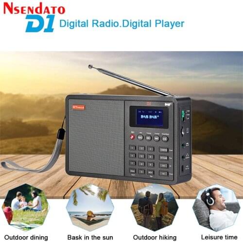 GTMedia D1 Handhel Digital RSD stereo FM Radio DAB+ With TF SD Card Player LCD display Alarm Clock Multi Band DAB Radio Speaker