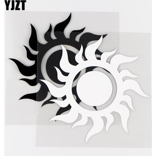 YJZT 13×13CM Personalized Sun Vinyl Car Stickers Decals Body Modification Black / Silver 10A-0455
