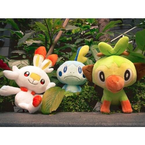 Kawaii Grookey Scorbunny Sobble Farfetch.d Yamper Zamazenta Zacian Elf figure plush soft stuffed doll toy Gifts for kid