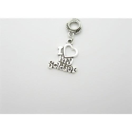 Classic 20pcs love charms big hole loose bead fit Pandora bracelet pendants DIY