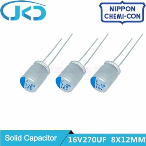 20pcs 270uF 16V NCC 8x12mm Super Low ESR 16V270uF For Motherboard VGA Solid Capacitor NIPPON CHEMI CON 8*12mm 270UF16V