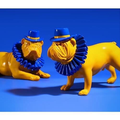 Creative Colorful English bulldog figurines Modern Graffiti art home decorations Room Bookshelf TV Cabinet decor animal Ornament