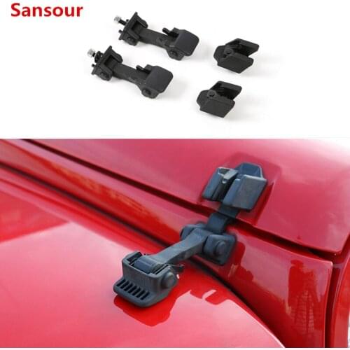 Sansour Engine cover for Jeep Wrangler JK JL 2007-2018 Car Lock Hood Latch Catch Cover for Jeep Wrangler JK JL 2019 Accessories