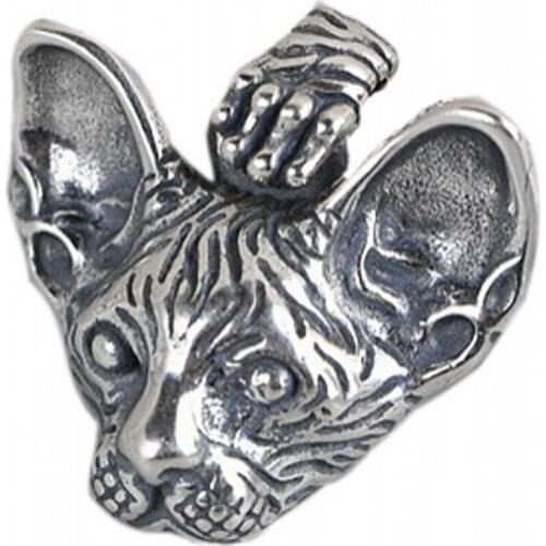 BOCAI New solid 925 silver man pendant retro s925 silver animal pendant fashionable birus cat head silver pendant for man