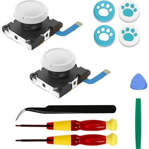 New 2-Pack Replacement Joystick Analog Thumbstick Part For Nintendo Switch Lite Joy-Con Controller - With Repair Tool Kit