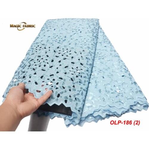 African Organza Lace Fabric 2019 High Quality Hand cut Double Organza Mesh Lace With Sequins Net lace dresses OLP-186