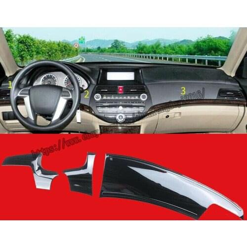 Fit For Honda Accord 2008 2009 2010 2011 2012 black Interior Co-Pilot Decorative Panel 3pcs