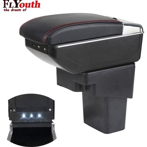 Armrest Box For Hyundai Solaris Verna Grand Avega 2010-2016 Arm Rest Rotatable Centre Console Storage USB Charging Car Styling