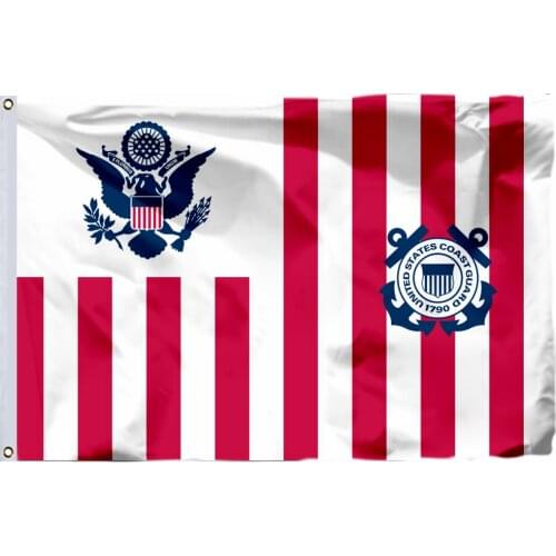 United States Coast Guard Ensign Flag 4` x 6` FT 100D Polyester Large USA US Army Flags and Banners