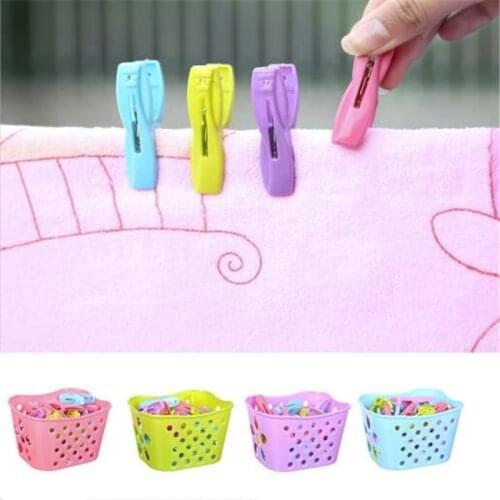 30Pcs Plastic Laundry Clothespins Decorative Clothes Pegs Clothespin Storage Organizer Towel Washing Clips With Storage Basket