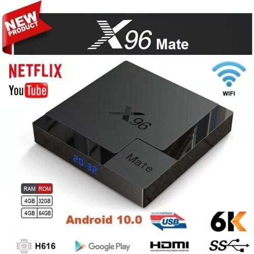 X96 Mate Android 10.0 Smart TV Box RAM 4GB ROM 32GB 64GB 5G Dual wifi 4K BT5.0 Google Youtube Media Player Support IP TV