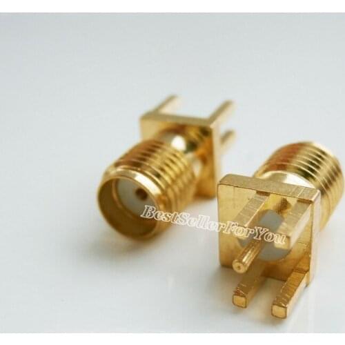 10Pcs SMA Connector Female Pin Jack 0.62'' Socket PCB Edge Mount Solder RF Connetor Adapter