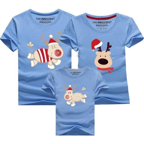 Family Look Christmas Deer Dad Mom Baby Family Matching Clothes Father Mother Daughter Son Christmas New Year T-Shirt Outfits