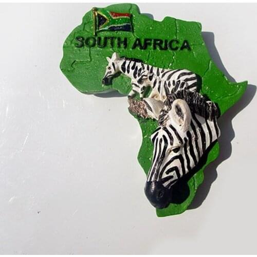 South Africa Territory Animal Zebra World Tourist Souvenir Resin Refrigerator Stickers Home Decor Souvenir Fridge Magnets Decor