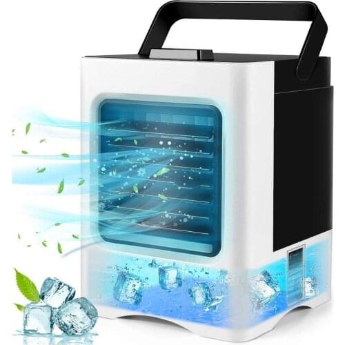 Air Conditioner Fan 4 In 1 Personal USB Air Cooler Purifier Humidifier With Mini Desk Fans Lights Rechargeable Fan For Home G8D7
