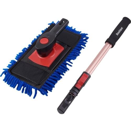 Retractable Car Washing Brush Extension Car Window Roof Wash Mop Rotation Microfiber Cleaning Tool Long Handle