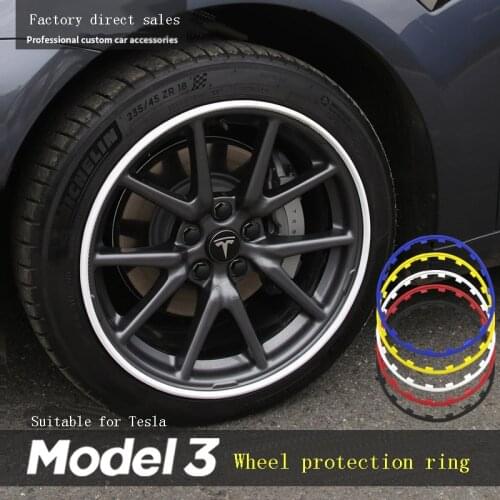 Wheel Rims Protectors Decor Strip Anti-Collision Ring Layer Wheel Protection Ring Universal Tire Anti-Collision For Tesla