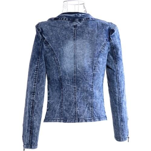 2020 New Arrival Spring Antumn Denim Jackets Vintage Diamonds Casual Coat Womens Denim Jacket For Outerwear Jeans