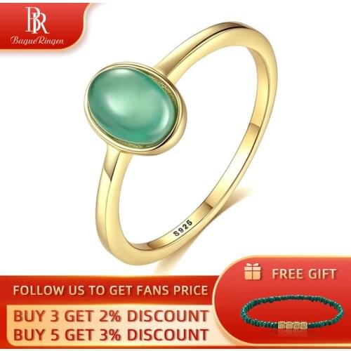 Bague Ringen Classic Solid Silver 925 Jewelry Charms Ring for Women Oval Gemstone Green Zircon Female Gift for Anniversary party