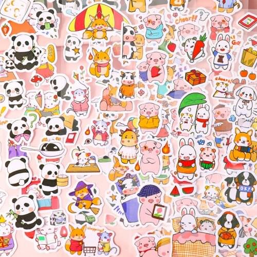 1 Sheet Cartoon Panda Puppy Sticker DIY Handbook Phone Decoration Sticker