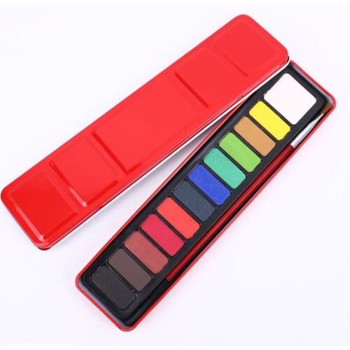 12/18/24 Colors Professional Solid Watercolor Paints With brush Pen Portable Solid Watercolor Pigment For Drawing Art Supplies