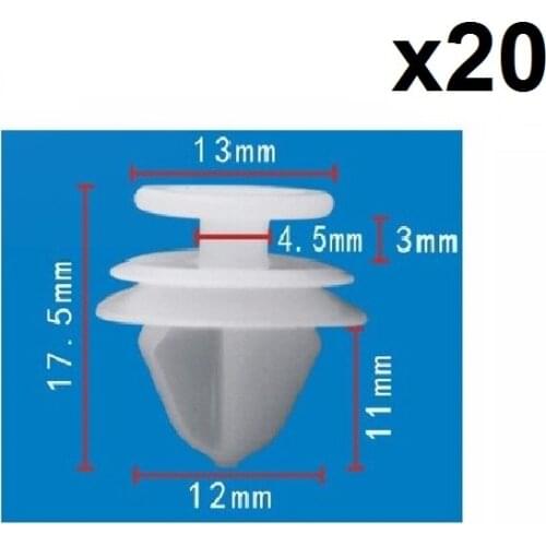 20X CLIPS FOR PEUGEOT 206 207 406 407 607 807 DOOR CARD RETAINING WHITE PLASTIC, For VOLVO 30648141