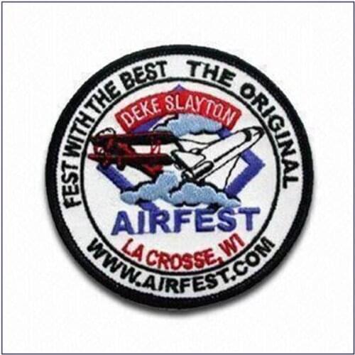 3", Emb 80%, Embroidered Patch with Twill Fabric Background, Suitable for Promotional Gifts, MOQ50pcs,free shipping