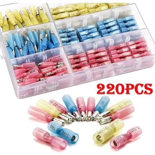 320/160PCS Heat Shrink Bullet Connectors Female Male Electrical Wire Connector Cable Wire Splice Crimp Terminals Kit 10-22AWG